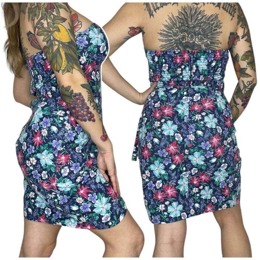 Vtg All that Jazz Juniors Floral Mini Dress 14 Matching Bolero Ridgemont High - Picture 3 of 4